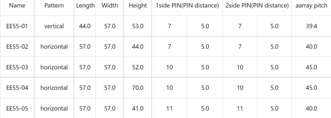 Ee55 16 Pins Ee Ferrite Magnetic Core Transformer Switching Transformer Power Transformer Electrical Transformer for Switch Power Supply