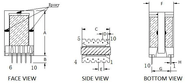 High Quality Power Supply 12V 5W High Frequency Eel19 PCB Mounting Flyback Transformer for Mobile Phone Parts