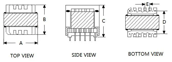 Single Phase Electrical Eel16 Ee28 High Frequency Transformer