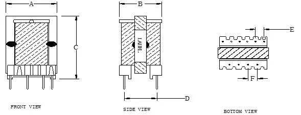 China Supplier Eel16 Ferrite Core Electrionic High Frequency Transformer for Instrumentation Equipment